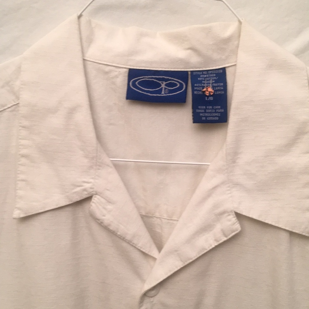 White linen cotton short sleeve shirt